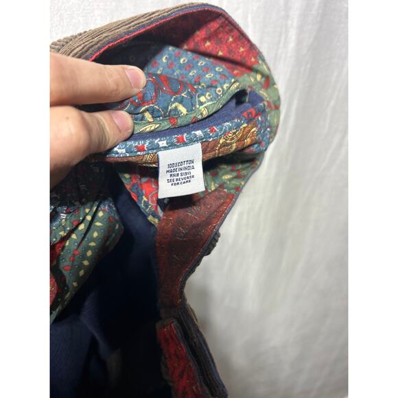 Robert Graham Corduroy Pants 36 Brown Navy Blue Baggy Wide Leg Y2K - Picture 11 of 12